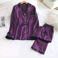 Satin Silk Button Home Wear Set