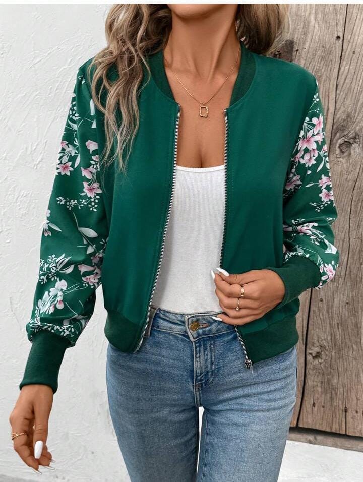 FLOWER PRINTED WINTER JACKET