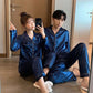 Couple Satin Silk Button Home Wear Set