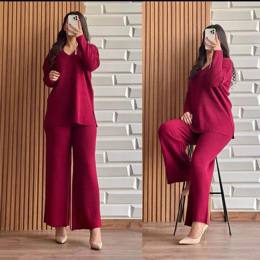 WINTER V NECK STYLE 2 PCS OUTFIT